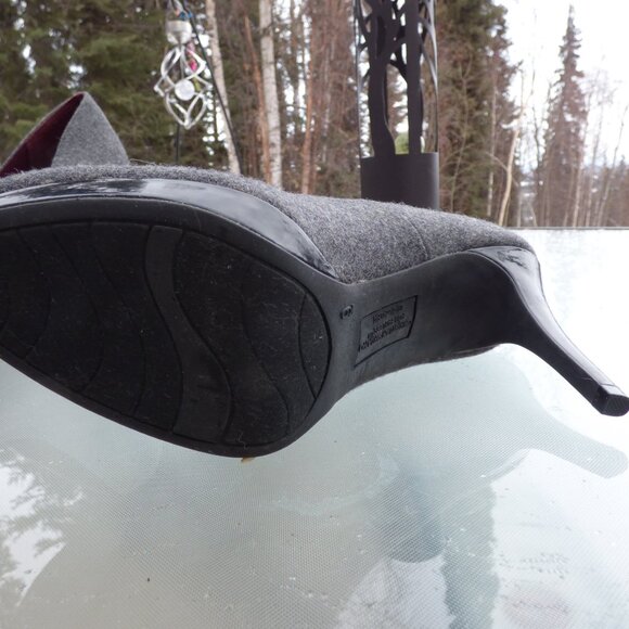 CHRISTIAN SIRIANO GREY FELT LIKE FEELING HIGH HEELS GOTH WEDDING CLUB PARTY 9 - Picture 10 of 14